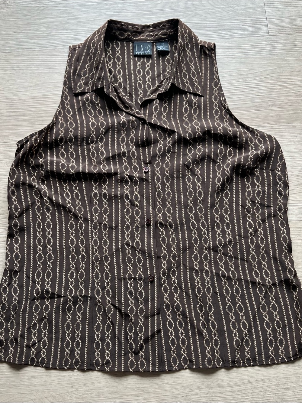INC Brown Silk Tank Top